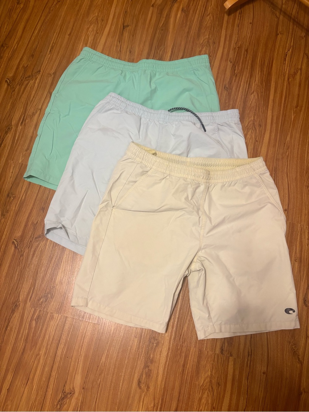 Costa Men's Athletic Shorts - Mint, Light Blue, Yellow